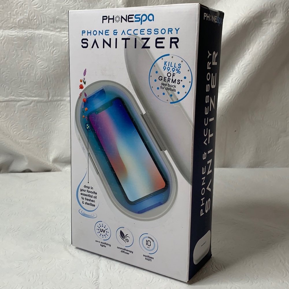 Phone spa sanitizer kills 99.9% of germs in 10 min